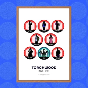 Torchwood Art Print – Captain Jack, Gwen, Ianto, A5 A4 A3 A2, Sci-Fi Wall Art, Whovian Gift Poster Doctor Who, Dr Who | Birthday, Christmas