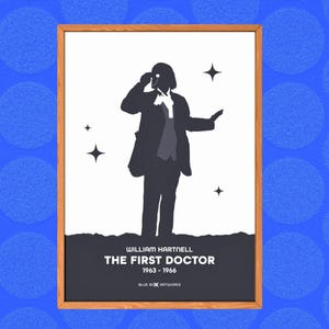 Doctor Who Art Print – 1st Doctor, A5 A4 A3 A2, Sci-Fi Wall Art, Whovian Gift Poster First Dr Who | Birthday, Christmas | William Hartnell