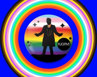 逃亡者ドクター・プライドピン｜ドクター・フーにインスパイアされたジョー・マーティンのLGBTQ+ボタン｜レインボー・フーヴィアンギフト｜クィアSFコレクターバッジ