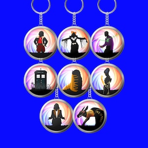 Doctor Who-nyckelringskollektion – Säsong 1 (2024), Dr Who-fanpresent | Whovian nyckelring med väsketikett | Ruby Sunday, Maestro, TARDIS, Sutekh