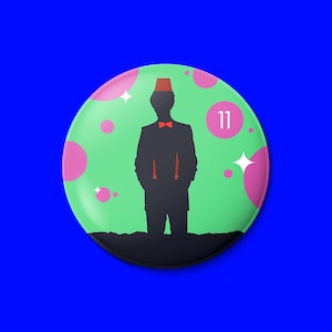 Doctor Who Pin Badge – 11th Doctor Matt Smith | Eleventh Dr Who Fan Gift | Whovian Pin Button 38mm | Collectible, Birthday, Christmas