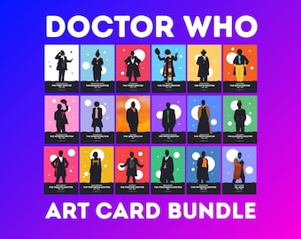 Doctor Who A6 Art Cards Set – All Doctors Collection, Fan Gift Pack, Whovian Postcards, Every Doctor, Dr Who Fan Birthday, Christmas Gifts