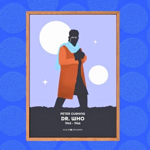 Doctor Who Art Print – Dr Who Peter Cushing, A5 A4 A3 A2, Sci-Fi Wall Art, Whovian Gift Poster Doctor Who, Dr Who | Birthday, Christmas