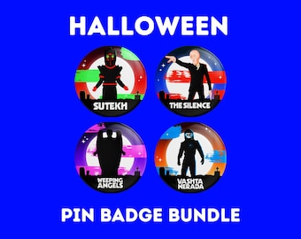 Doctor Who Pin Badge Collection – Weeping Angel | Dr Who Fan Gift | Whovian Pin Button 38mm | Collectible, Birthday, Halloween, Christmas