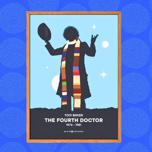 Doctor Who Art Print – 4th Doctor, A5 A4 A3 A2, Sci-Fi Wall Art, Whovian Gift Poster Fourth Dr Who | Birthday, Christmas | Tom Baker