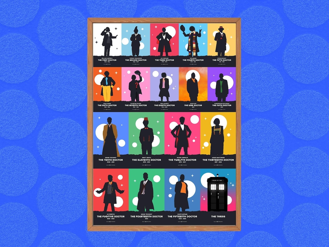 Doctor Who Art Print – Every Doctor, A5 A4 A3 A2, Sci-fi Wall Art ...