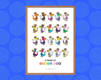 Doctor Who Art Print – Dugga Doo Pride, A5 A4 A3 A2, LGBTQ+ Wall Art, Whovian Gift Poster Doctor Who, Dr Who | Birthday, Christmas