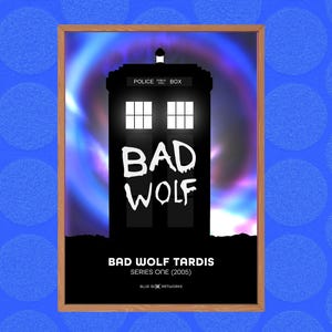 Doctor Who Art Print – Bad Wolf TARDIS, A5 A4 A3 A2, Sci-Fi Wall Art, Whovian Gift Poster Dr Who Series 1 2005