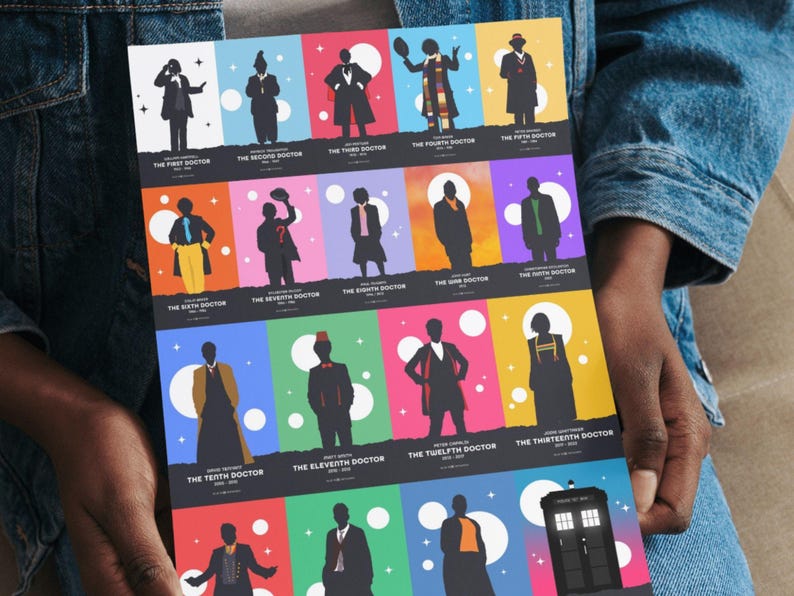 Doctor Who Art Print – Every Doctor, A5 A4 A3 A2, Sci-fi Wall Art ...