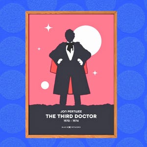 Doctor Who Art Print – 3rd Doctor, A5 A4 A3 A2, Sci-Fi Wall Art, Whovian Gift Poster Third Dr Who | Birthday, Christmas | Jon Pertwee