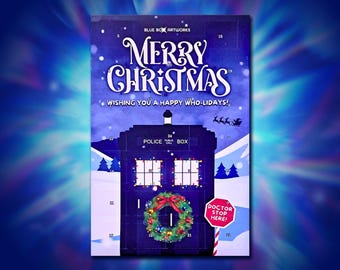 Doctor Who Advent Calendar 2026 NEW A4 Christmas Countdown – TARDIS Police Box Holiday Design – Festive Whovian – Gift-Wrapped for Him Her