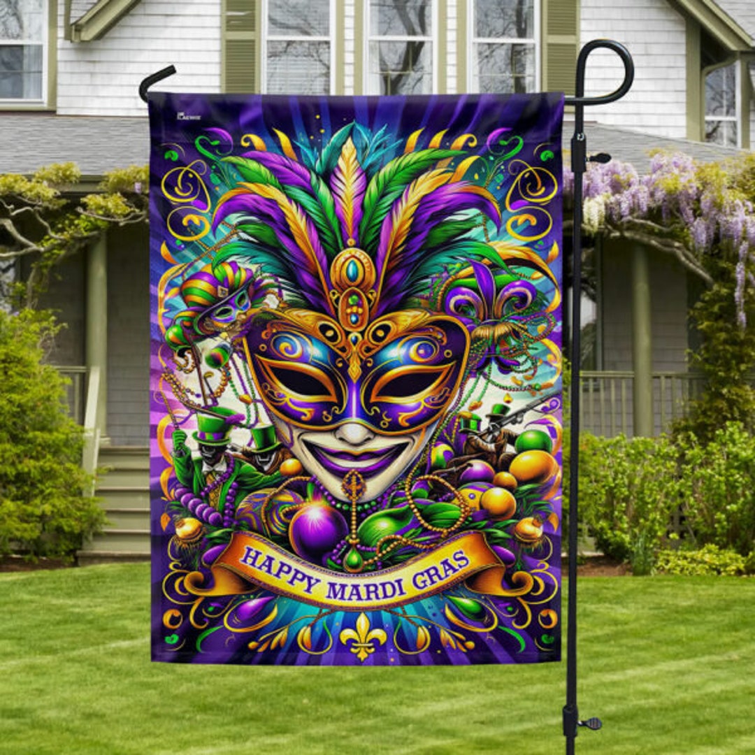 mardi gras celebration flag
