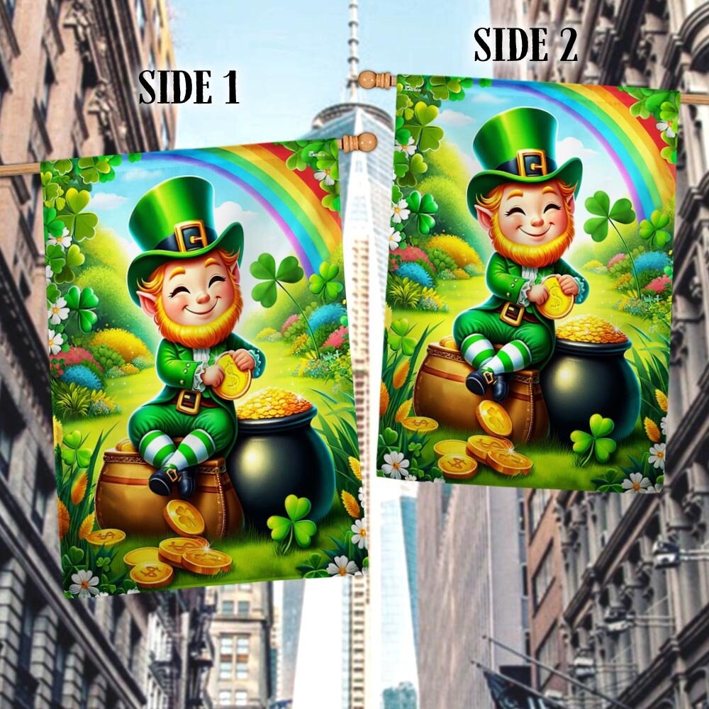 Discover Irish St. Patricks Day Leprechaun Shamrock Flag, Happy St. Patrick's Day Flags