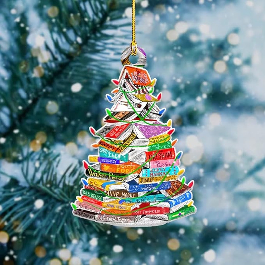 Book Lover Christmas Ornament, Christmas Book Tree Ornament, Book Lover