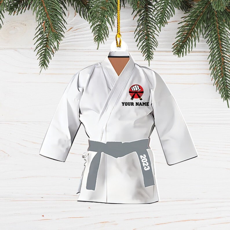 Personalized karate christmas ornaments
