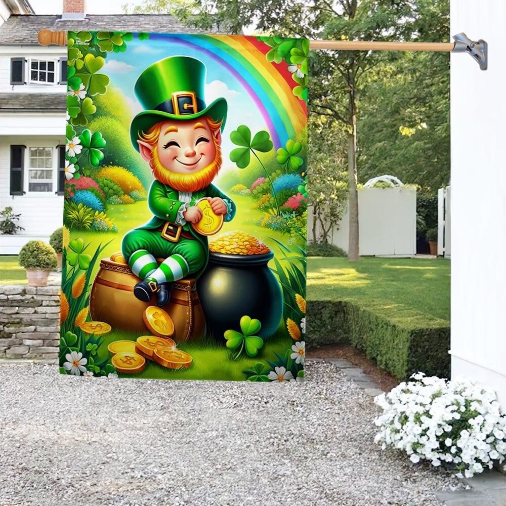 Discover Irish St. Patricks Day Leprechaun Shamrock Flag, Happy St. Patrick's Day Flags