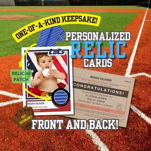 Carte relique personnalisée, souvenir personnalisé porté par le joueur, carte de baseball écusson à collectionner