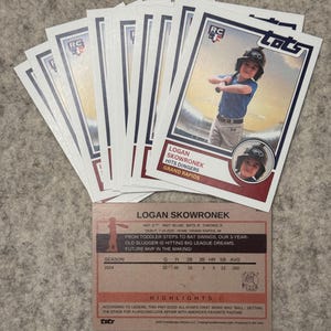 Baseball Card for 1st Birthday RC, Rookie of the Year, Future Slugger, All-Star, Mini MVP