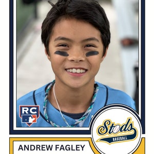 Cartes de baseball professionnelles de l'équipe de la petite ligue - Design personnalisé de cartes de sport personnalisées de baseball vintage des années 1980