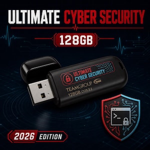 May include: A black USB flash drive with a removable cap, labelled 128GB C175 3.2 and TEAMGROUP. The device features a red lock icon and the text ULTIMATE CYBER SECURITY. A shield graphic with a command prompt and lock icon is displayed nearby.