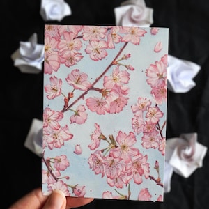 Golden Sakura Postkarte / Kirschblüten / Blumen geschenk / Gold / Frühlingsdeko / Blumenpostkarte / Glitzerkarte / hochzeitskarte