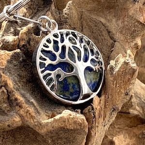 Tree of Life Lapis Lazuli Keyring, Gemstone Keychain, Spiritual Gift, Bohemian Accessories