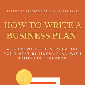 How to Write a Business Plan eBook - A Framework to Streamline Your Next Business Plan With Template Included | PDF ePUB Digital Download