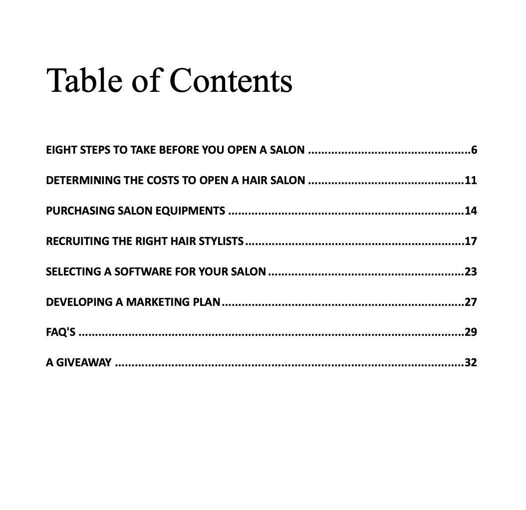 How to Open a Salon Business Ebook Everything You Need to Open Your Own