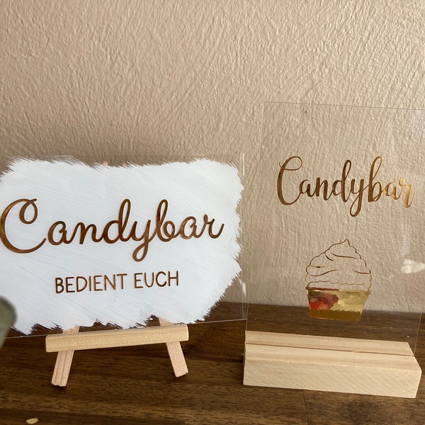 Acrylschilder/Hochzeit/Geburtstag/Candybar/Snackbar/Gästebuch/Fotobox