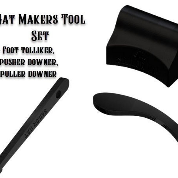 Hat Makers Tool Set - Hat Tools - Tolliker- Pusher Downer - Puller Downer - Hat Block - Fedora -  Hat Making - Starter pack - Millinery Tool