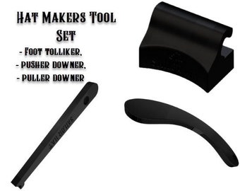 Hat Makers Tool Set - Hat Tools - Tolliker- Pusher Downer - Puller Downer - Hat Block - Fedora -  Hat Making - Starter pack - Millinery Tool