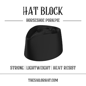 Hat Block Retro Horseshoe  style Fedora - Size 54 to 64 - Millinery - Crown - Hat Making - Hat Mold -   - Custom - Hat