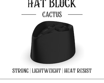 Retro Kaktus Fedora Hut Block | Größe 54 bis 64 | Umweltfreundliche hitzebeständige Kronenform