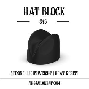 Hat Block Style - Fedora- Cowboy - Form - Size 54 to 64 - Millinery - Crown - Hat Making - Hat Mold - 3D Print - Custom - Hat - S46