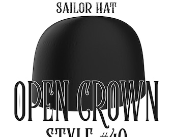 Hat Block Style #40 Open Crown - Fedora - Size 54 - 64 - Millinery - Crown - Hat Making - Hat Mold - 3D Print - Custom Size And Height -