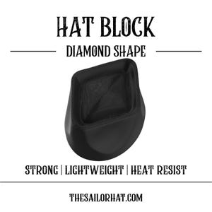 Hat Block Diamond Shape- Fedora- Cowboy - Form - Size 54 to 64 - Millinery - Crown - Hat Making - Hat Mold - 3D Print - Custom - Hat - S47