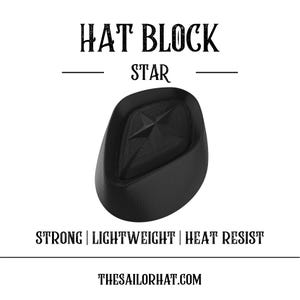 Hat Block Retro Star Fedora - Size 54 to 64 - Millinery - Crown - Hat Making - Hat Mold - 3D Print - Custom - Hat