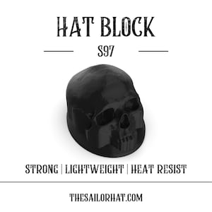 Hat Block Vertical Retro Skull - Fedora - Size 54 to 64 - Millinery - Crown - Hat Making - Hat Mold - 3D Print - Custom Size And Height-s97