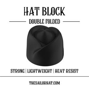 Hat Making- Hat block Block-double Folded -Gambler Crown- Brick-Cowboy Fedora W/ presser -52 to 65 -Hat Block Millinery - Crown- Hat Mold