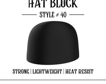 Open Crown Fedora Hat Block Style #40 : Heat-Resistant Millinery Mold, Size 54-64