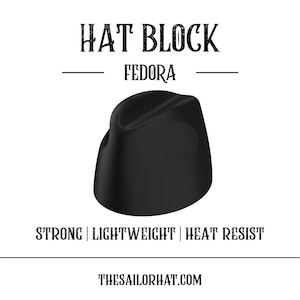 Hat Block Fedora - Size 55 - 63 -  Hat Blocks Millinery - Crown - Hat Form - Hat Making - Hat Mold - 3D Print - Custom - Hat - Free & Fast