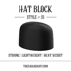 Open Crown Fedora Hat Block  Style #51 : Heat-Resistant Millinery Mold