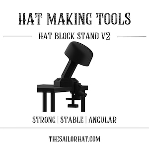 Angled Hat Block Stand V2: Rotating Millinery Tool, Eco-Friendly Design