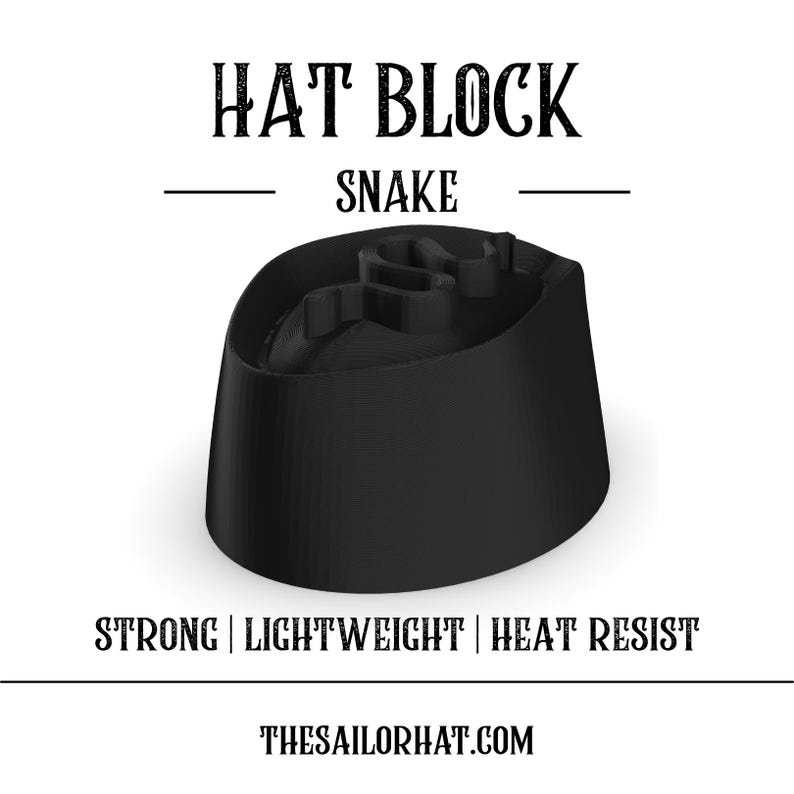 • Retro Snake PorkPie crown block in three-quarter view