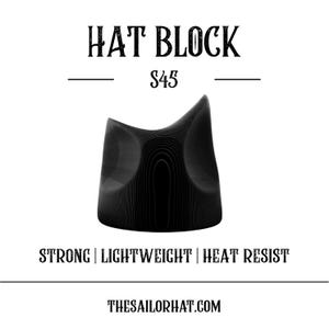 Hat Block Style - Fedora- Cowboy - Form - Size 54 to 64 - Millinery - Crown - Hat Making - Hat Mold - 3D Print - Custom - Hat - S45