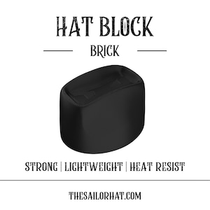 Hat Making- Block - Brick - Cattleman- Cowboy Fedora W/ presser - Size 52 to 64 -  Hat Blocks Millinery - Crown - Hat Making - Hat Mold - 3D