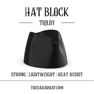 Hat Block Trilby Fedora  - Size 55 to 63 -  Hat Blocks Millinery - Crown - Hat Making - Hat Mold - 3D Print - Custom -  Hat - Free Shipment
