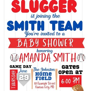Baseball Theme Baby Shower Invitation