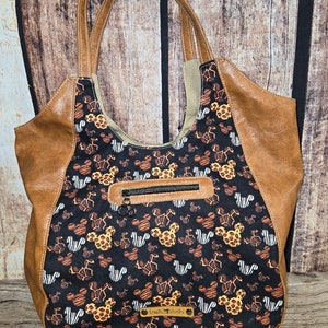 Safari Mouse Purse Tote Ears Oversized Shoulder Bag Faux Leather