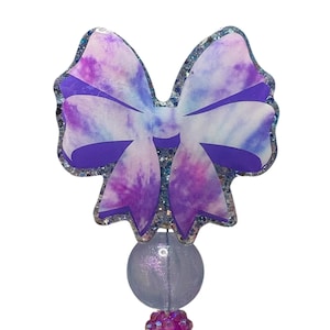 Tie Dye Coquette Bow Badge Reel